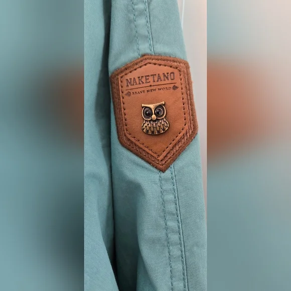 Naketano Benflicker Womens M Blue Teal Anorak Hooded Pullover Jacket Half Zip - Picture 12 of 16